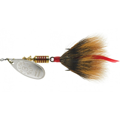 Mepps Dressed Aglia Spinner Silver Blade-Brown Tail