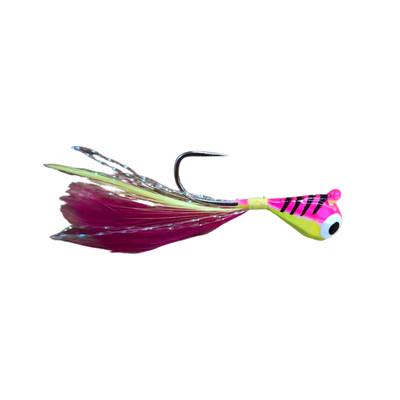 JB Lures Tungsten Feather Jig Pink-Chartreuse