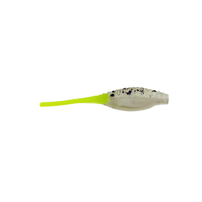 Panfish Assassin 2" Pro Tiny Shad Salt & Pepper Silver Phantom/Chartreuse Tail