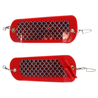 Ice Strong Coho Crusher Flasher Red UV Silver Fishscale