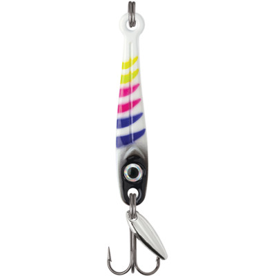 VMC Tungsten Torpedo Ice Jigging Spoon Glow Black Wonderbread