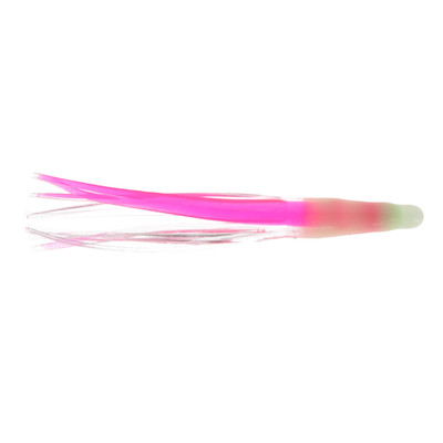 Silver Horde Gold Star Hoochie UV Clear Pink Stripe - Glow Head