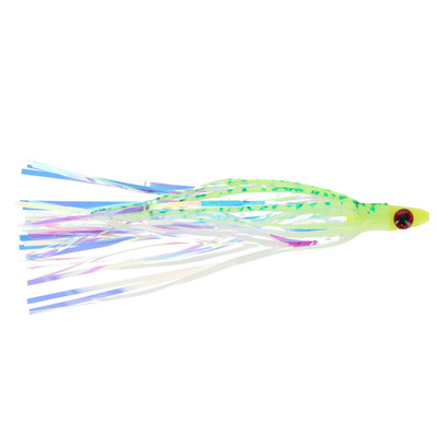 Silver Horde Ace Hi Needlefish Trolling Fly Glow Chartreuse Spatter Back