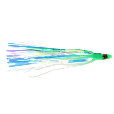 Silver Horde Ace Hi Needlefish Trolling Fly Glow Green Spatter Back