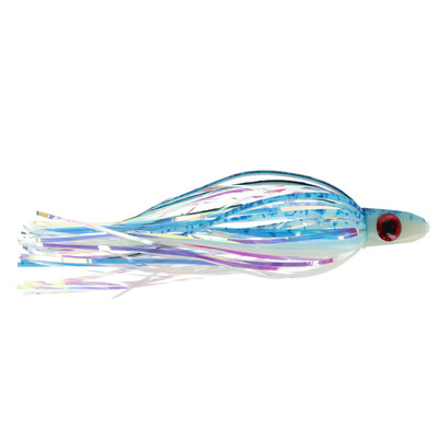 Silver Horde Ace Hi Trolling Fly Glow Laser Blue Spatter Back