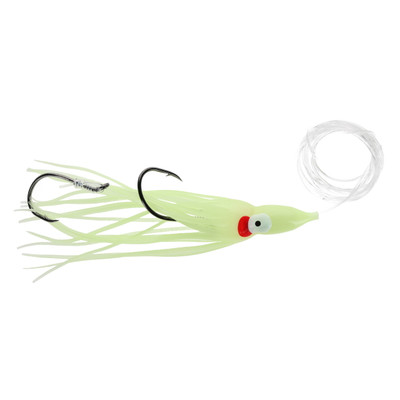Silver Horde Gold Star Rigged Squid Hoochie Double Glow
