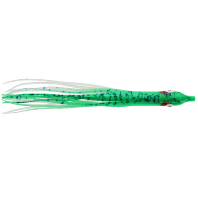 Silver Horde Gold Star Needlefish Hoochie Glow Green Spatter Back