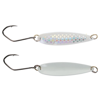 Silver Horde Kingfisher Trolling Spoon UV Glow White Lightning