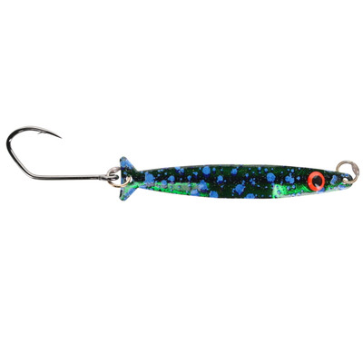 Silver Horde Coho Killer Trolling Spoon UV Chrome Green Spatter Back