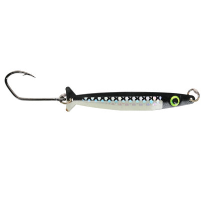 Silver Horde Coho Killer Trolling Spoon UV Glow Black Two Face