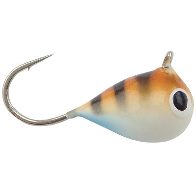 Fiskas Hand-Painted Wolfram Tungsten Jig Bronze Stripe Hot Blue Glow