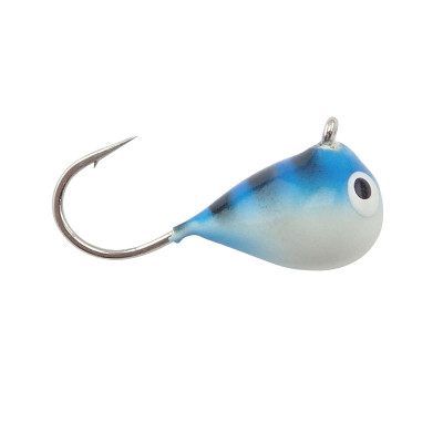 Fiskas Hand-Painted Wolfram Tungsten Jig Blue Stripe Hot Blue Glow