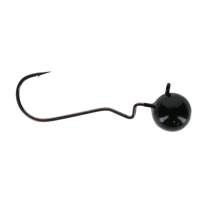 SPRO Skip Gap Shaky Head Round Jighead - 4/0 Hook Black