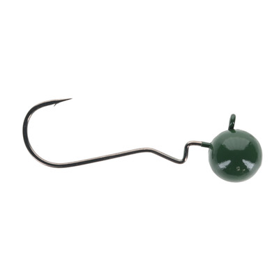 SPRO Skip Gap Shaky Head Round Jighead - 4/0 Hook Green Pumpkin