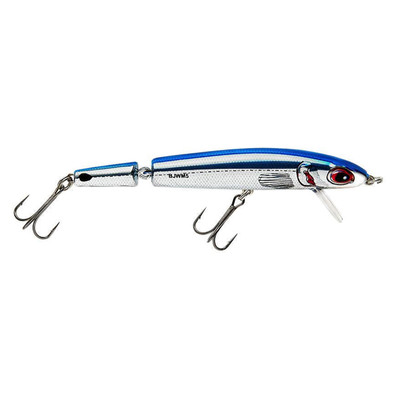 Bomber Jointed Wake Minnow Hardbait Chrome-Blue Back