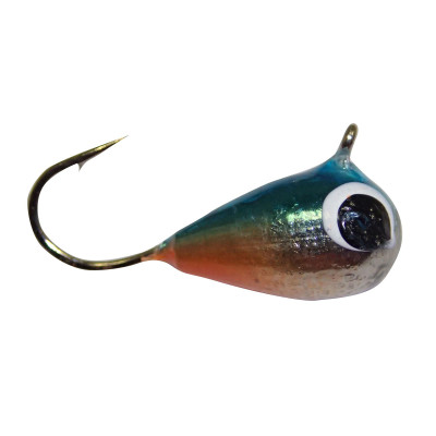 Fiskas Hand-Painted Wolfram Tungsten Jig Silver-Blue-Orange Galv.