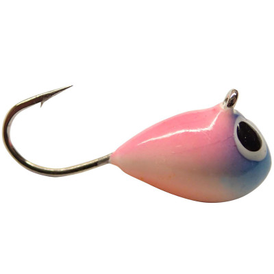 Fiskas Hand-Painted Wolfram Tungsten Jig Pink Blue Glow