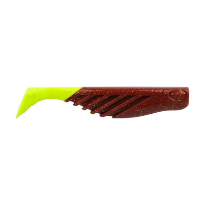 Berkley Gulp! Saltwater Ripple Mullet Root Beer Gold - Chartreuse