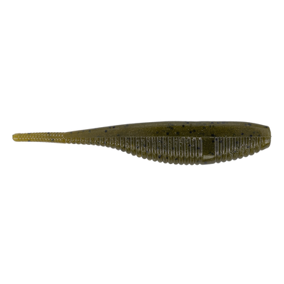Yamamoto Fat Shad Shape Worm Green Pumpkin w/ Black Flake