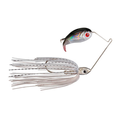 Buckeye Lures Bubbler Blade Topwater Lure Chrome Black Shad