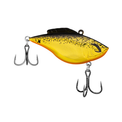 Bill Lewis Knockin' Hammer Trap Crankbait Gold Black Splatter Back Orange Belly