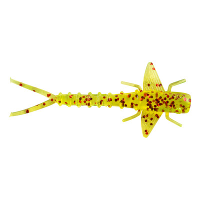 Bobby Garland Itty Bit Mayfly Soft Bait Chartreuse Red Glitter