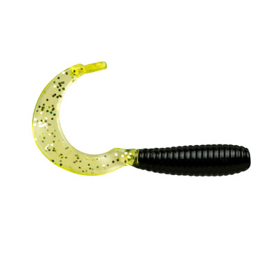 Bobby Garland Hyper Grub Soft Bait Black Chartreuse Silver