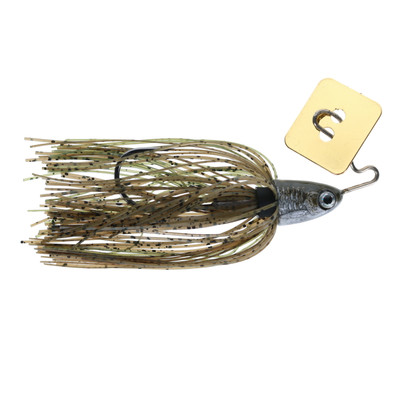 Food Chain Grass Master Bladed Jig Green Pumpkin - Gold Blade