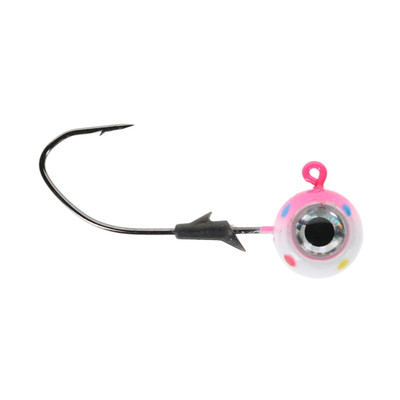 Eagle Claw Lazer Sharp Pro-V Eagle Eye Ball Jig Head Pink Wonderbread Glow