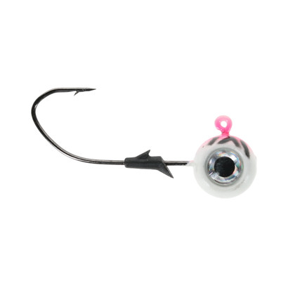 Eagle Claw Lazer Sharp Pro-V Eagle Eye Ball Jig Head Pink Tiger Glow
