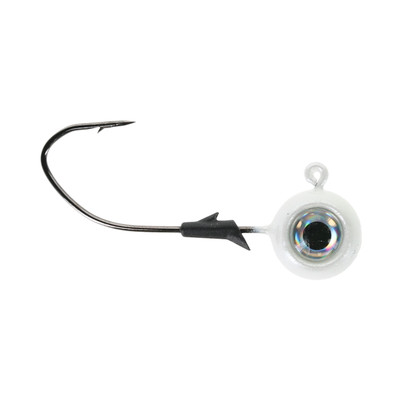 Eagle Claw Lazer Sharp Pro-V Eagle Eye Ball Jig Head Pearl White Glow