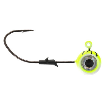 Eagle Claw Lazer Sharp Pro-V Tungsten Pill Jig Head Chartreuse Tiger Glow