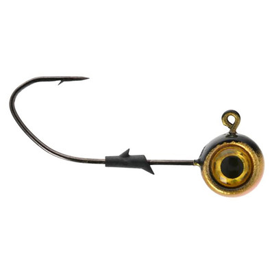 Eagle Claw Lazer Sharp Pro-V Tungsten Pill Jig Head Gold Shiner