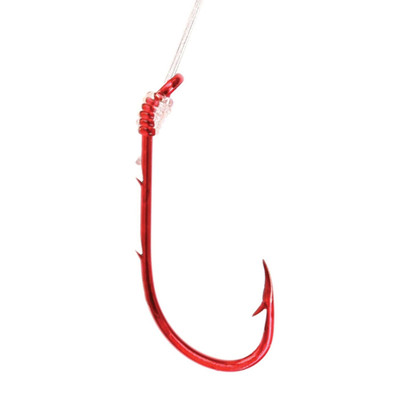 Eagle Claw Snelled Baitholder Hook Red