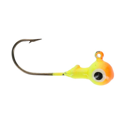 Head Hunter Round Jig Heads Chartreuse/Fluorescent Orange