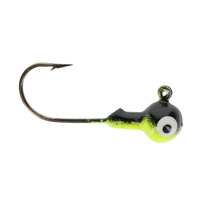 Head Hunter Round Jig Heads Chartreuse/Black