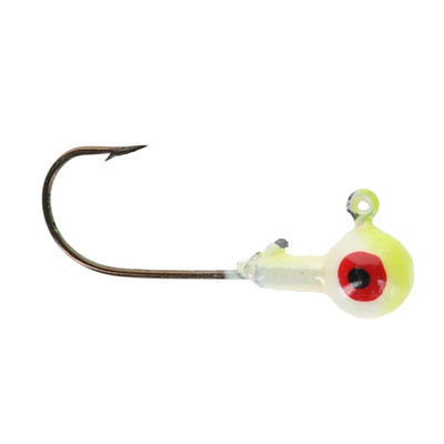 Head Hunter Round Jig Heads White/Chartreuse
