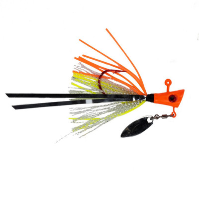 Leland's Lures Crappie Magnet Fin Spin Pro Jig Candy Corn Orange