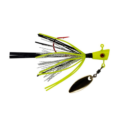 Leland's Lures Crappie Magnet Fin Spin Pro Jig Pop Chartreuse