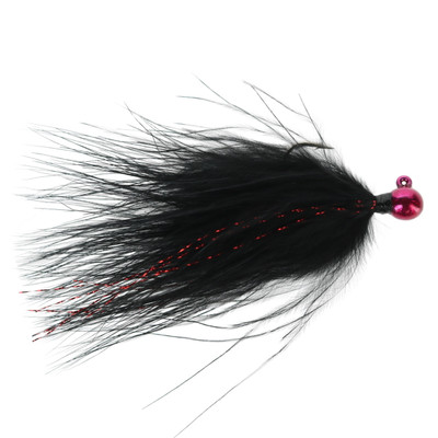 VooDoo Custom Tackle Marabou Jigs Raspberry-Black
