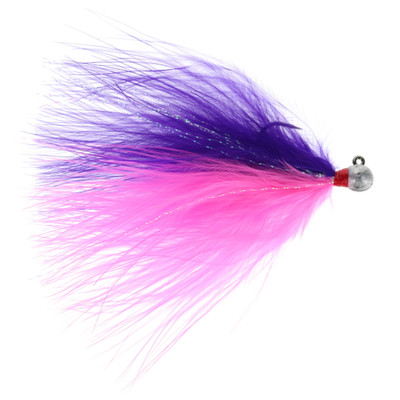 VooDoo Custom Tackle Marabou Jigs Unpainted Pink-Purple