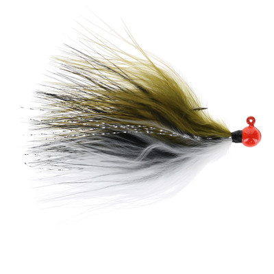 VooDoo Custom Tackle Marabou Jigs Red Black-Olive-White