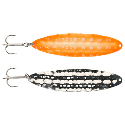 Moonshine Lures Hammered Moonchip Spoon Agent Orange