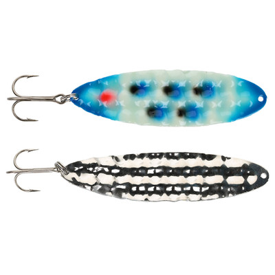 Moonshine Lures Hammered Moonchip Spoon Blue Jeans