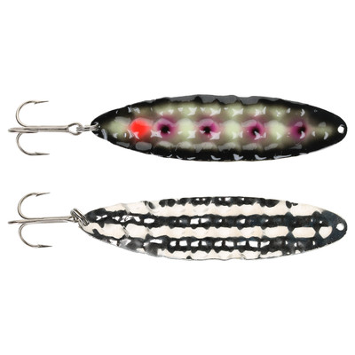 Moonshine Lures Hammered Moonchip Spoon Raspberry Shadow