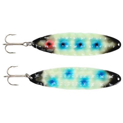 Moonshine Lures Hammered Moonchip Spoon Blue Double