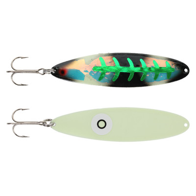 Moonshine Moonmaster Magnum Trolling Spoon Exclusive Color - Double Green Bow Tie