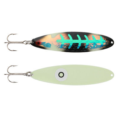 Moonshine Moonmaster Magnum Trolling Spoon Exclusive Color - Double Blue Bow Tie