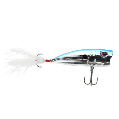 eco popper digital fishing lure Ocean Born Flying 100 FL Glass Minnow OBLHFPP100FLGLM The OB Ones Bug is designed by Pro Angler Morizo Shimizu with a special front cup allowing for easy popping and great walk the dog from a popper style bait Eco-Popper in Action