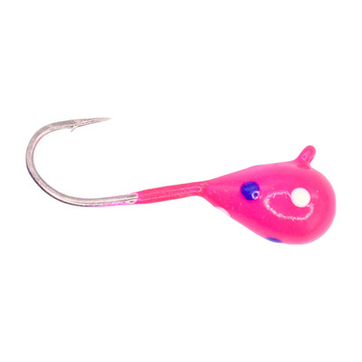 Kenders Tungsten D-Style Jig - Small Hook Pink-White-Purple Spot Glow